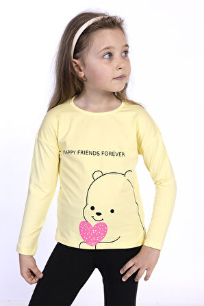 Toontoy Kız Çocuk Baskılı Tişört