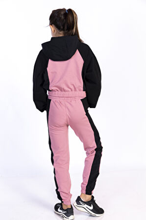 Toontoy Kız Çocuk Blok Renkli Eşofman Takımı