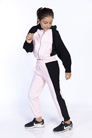 Toontoy Kız Çocuk Blok Renkli Eşofman Takımı