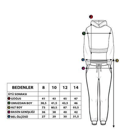 Toontoy Kız Çocuk Blok Renkli Eşofman Takımı