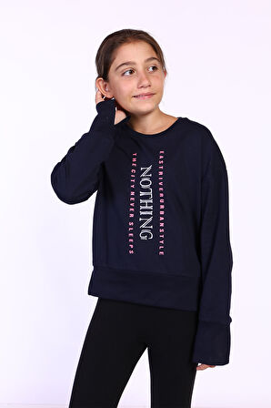 Toontoy Kız Çocuk Nakış Detaylı Sweatshirt