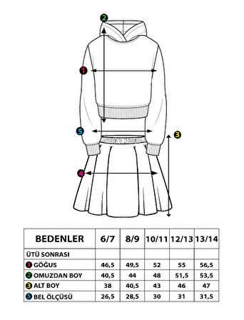 Toontoy Kız Çocuk Baskılı Etekli Takım