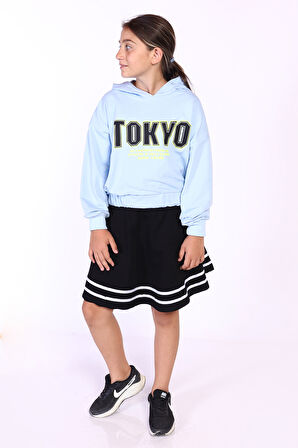 Toontoy Kız Çocuk Baskılı Etekli Takım