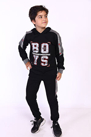 Toontoy Erkek Çocuk Kapüşonlu Baskılı Eşofman Takımı