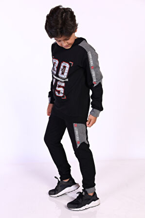 Toontoy Erkek Çocuk Kapüşonlu Baskılı Eşofman Takımı