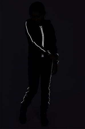 Toontoy Kız Çocuk Reflektör Detaylı Kapşonlu Eşofman Takımı