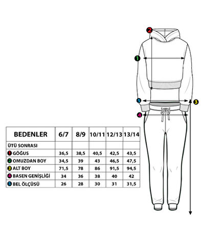 Toontoy Kız Çocuk Reflektör Detaylı Kapşonlu Eşofman Takımı