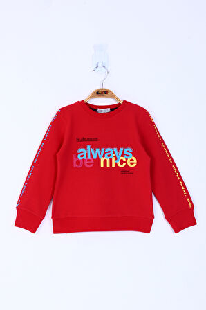 Toontoy Kız Çocuk Always Baskılı Sweatshirt 