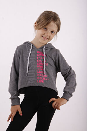 Toontoy Kız Çocuk Yazı Baskılı Sweatshirt