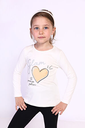 Toontoy Kız Çocuk Baskılı Tişört