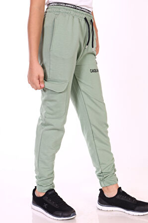 Toontoy Kız Çocuk Cep Detaylı Baskılı Eşofman Alt