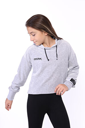 Toontoy Kız Çocuk Kapüşonlu Kadife Sweatshirt