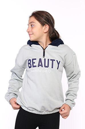 Toontoy Kız Çocuk Kapüşonlu Baskılı Sweatshirt
