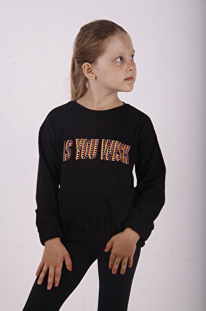 Toontoy Kız Çocuk You Wish Baskılı Sweatshirt