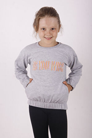 Toontoy Kız Çocuk You Wish Baskılı Sweatshirt