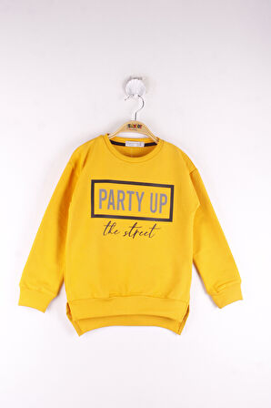 Toontoy Kız Çocuk Party Up Baskılı Sweatshirt 
