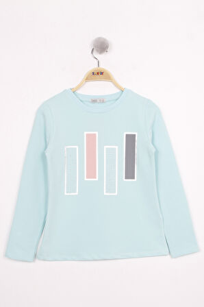 Toontoy Kız Çocuk Kareli Baskılı T-Shirt