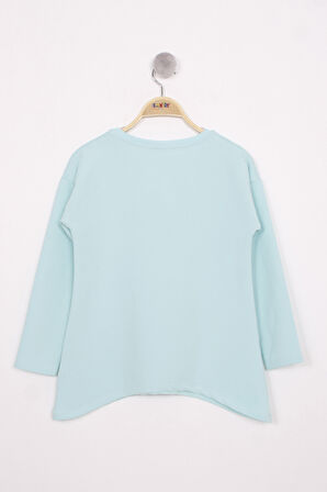 Toontoy Kız Çocuk Pullu Kalp Nakışlı Tişört