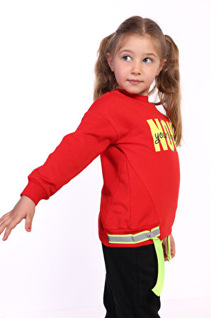 Toontoy Kız Çocuk Baskılı İçi Pamuklu Eşofman Takımı