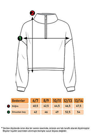 Toontoy Kız Çocuk Dik Yaka Fermuarlı Baskılı Sweatshirt