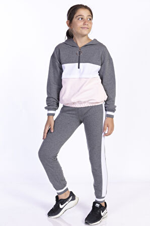 Toontoy Kız Çocuk Garnili Eşofman Takımı