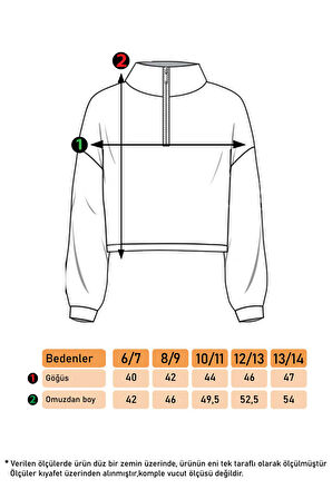 Toontoy Kız Çocuk Fermuar Detaylı Nakışlı Kadife Sweatshirt
