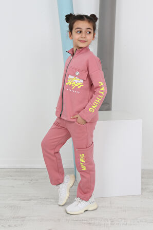 Toontoy Kız Çocuk Baskılı Eşofman Takımı