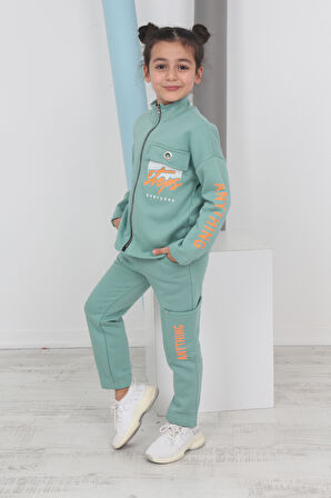 Toontoy Kız Çocuk Baskılı Eşofman Takımı