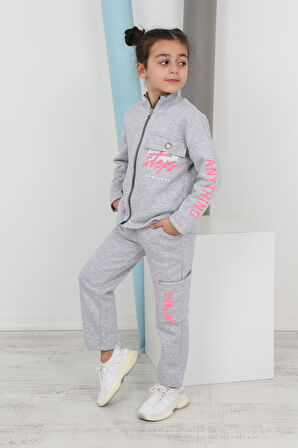 Toontoy Kız Çocuk Baskılı Eşofman Takımı