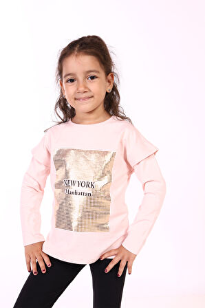 Toontoy Kız Çocuk Baskılı Tişört