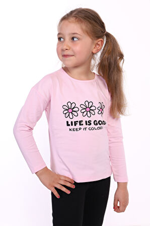 Toontoy Kız Çocuk Baskılı Tişört