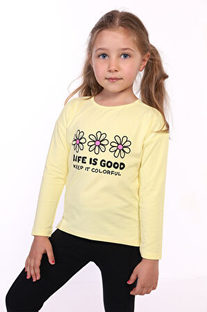 Toontoy Kız Çocuk Baskılı Tişört