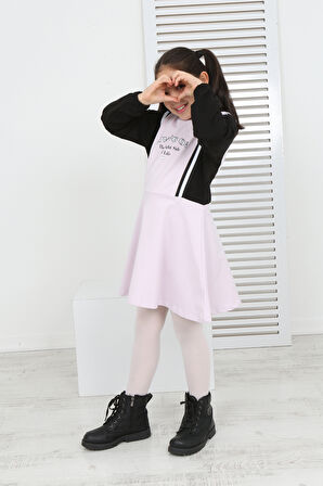 Toontoy Kız Çocuk Garni Detaylı Baskılı Elbise