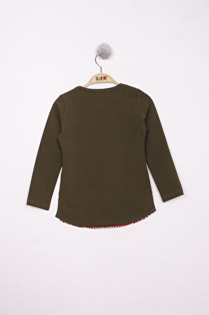 Toontoy Kız Çocuk Star Nakışlı Garnili Tişört