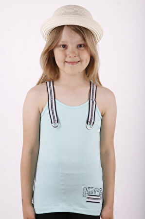 Toontoy Kız Çocuk Omuz Şerit Aksesuarlı Atlet