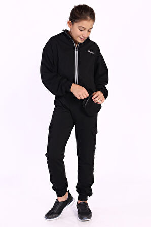 Toontoy Kız Çocuk Cüzdan Detaylı Eşofman Takımı