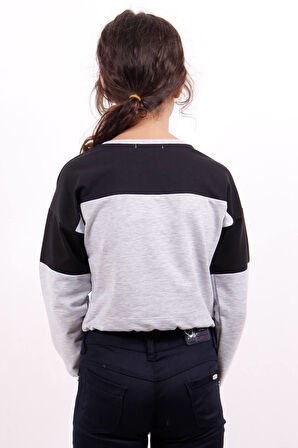 Toontoy Kız Çocuk Varaklı Girl Baskılı Sweatshirt