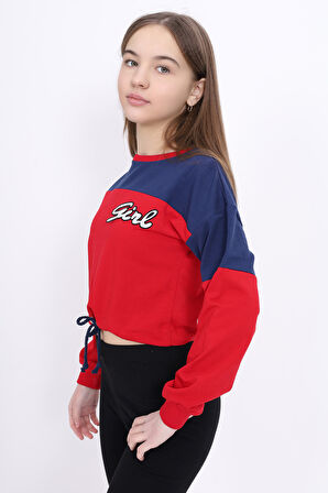 Toontoy Kız Çocuk Varaklı Girl Baskılı Sweatshirt