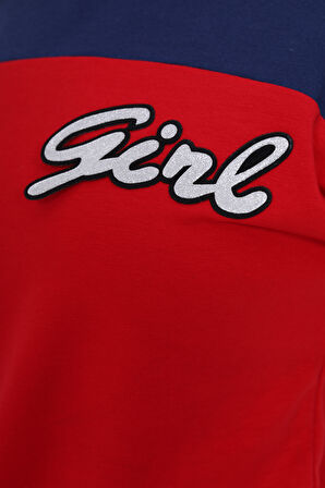 Toontoy Kız Çocuk Varaklı Girl Baskılı Sweatshirt