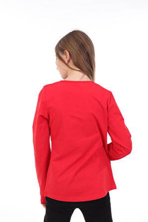 Toontoy Kız Çocuk Varaklı Enjoy Baskılı T-Shirt