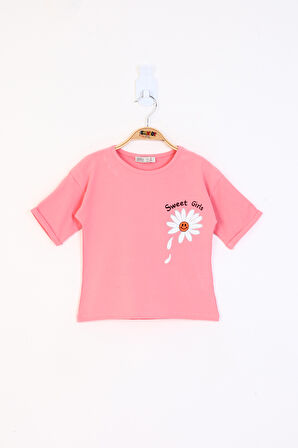 Toontoy Kız Çocuk Baskılı Tişört