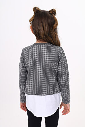 Toontoy Kız Çocuk Trendy Pullu Nakış Sweatshirt