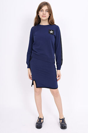 Toontoy Kız Çocuk Taş İşlemeli Etekli Takım