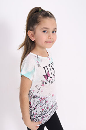 Toontoy Kız Çocuk Dijital Baskılı Tişört