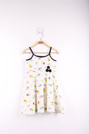 Toontoy Kız Çocuk Çiçek Baskılı Elbise