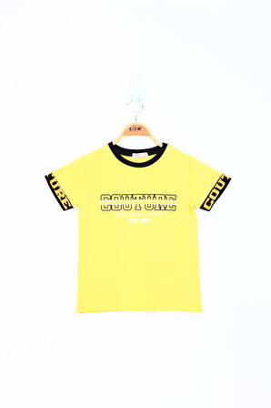 Toontoy Erkek Çocuk Garni Detaylı Baskılı Tişört