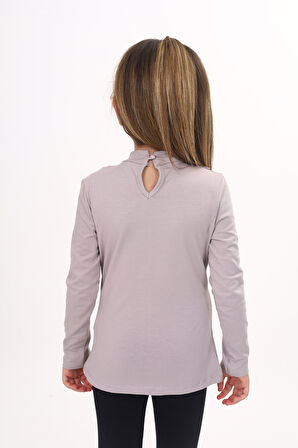 Toontoy Kız Çocuk Yakası Dantel Detaylı Tişört