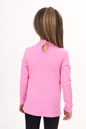 Toontoy Kız Çocuk Yakası Dantel Detaylı Tişört