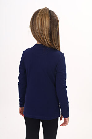 Toontoy Kız Çocuk Önü Dantelli Okul Tişört