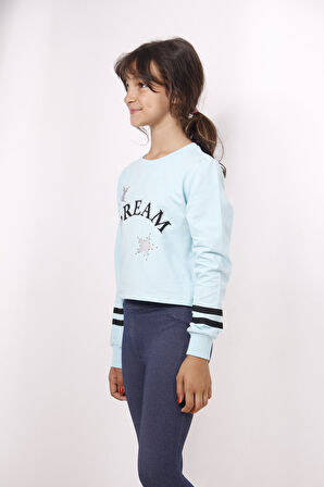 Toontoy Kız Çocuk Yıldızlı Dream Baskılı Sweatshirt